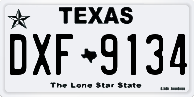 TX license plate DXF9134