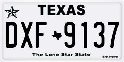 TX license plate DXF9137