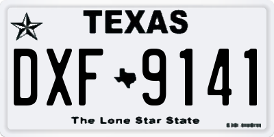 TX license plate DXF9141