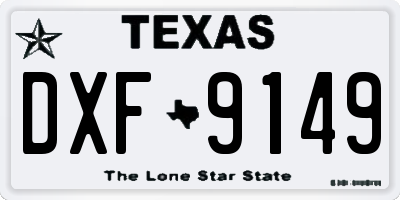 TX license plate DXF9149