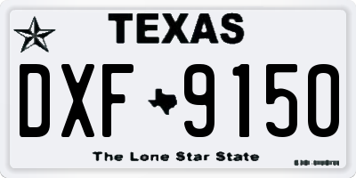 TX license plate DXF9150