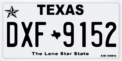 TX license plate DXF9152