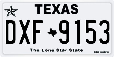 TX license plate DXF9153