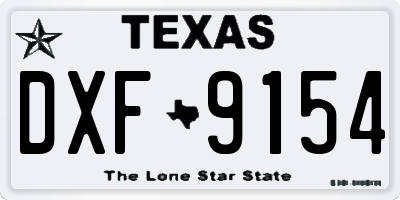 TX license plate DXF9154