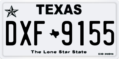 TX license plate DXF9155