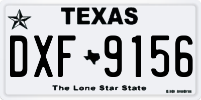 TX license plate DXF9156