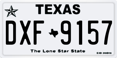TX license plate DXF9157