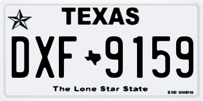 TX license plate DXF9159