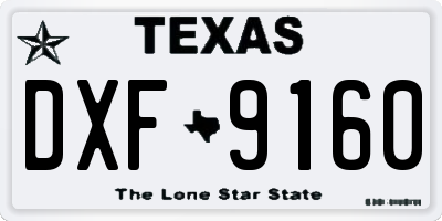 TX license plate DXF9160