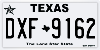 TX license plate DXF9162