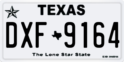 TX license plate DXF9164