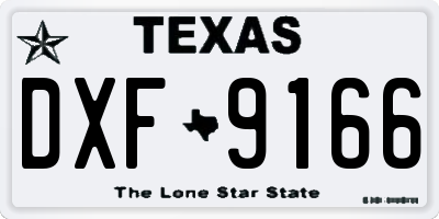 TX license plate DXF9166