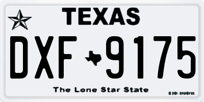 TX license plate DXF9175