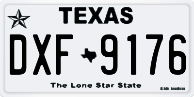 TX license plate DXF9176