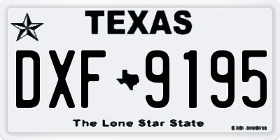 TX license plate DXF9195