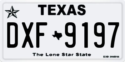 TX license plate DXF9197