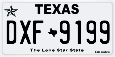 TX license plate DXF9199