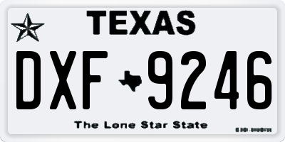 TX license plate DXF9246