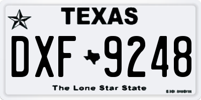 TX license plate DXF9248