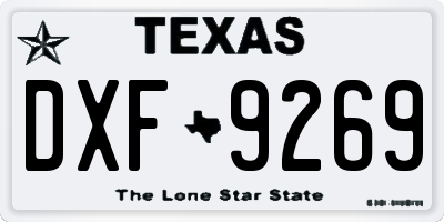 TX license plate DXF9269