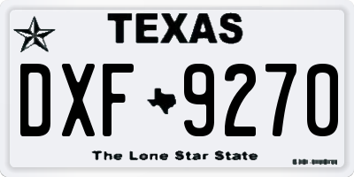 TX license plate DXF9270