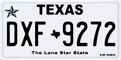 TX license plate DXF9272