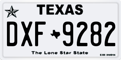 TX license plate DXF9282