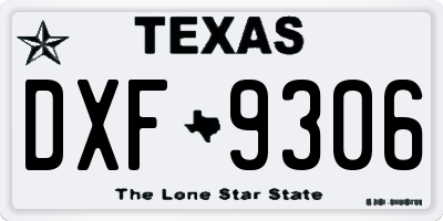 TX license plate DXF9306
