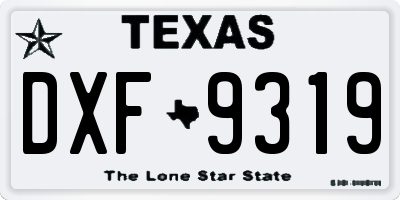 TX license plate DXF9319