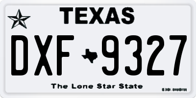 TX license plate DXF9327