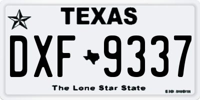 TX license plate DXF9337