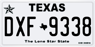 TX license plate DXF9338