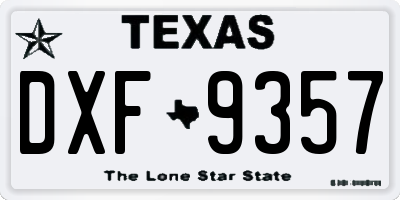 TX license plate DXF9357