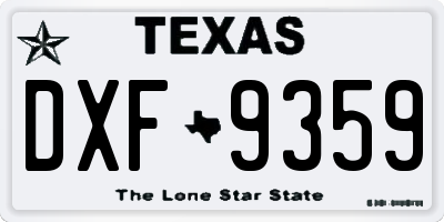 TX license plate DXF9359