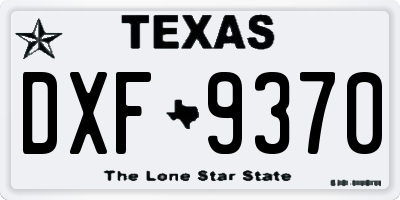 TX license plate DXF9370