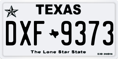 TX license plate DXF9373