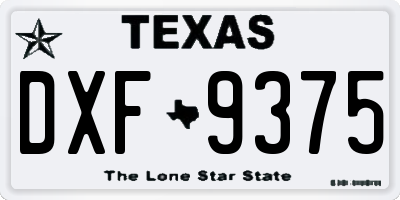 TX license plate DXF9375