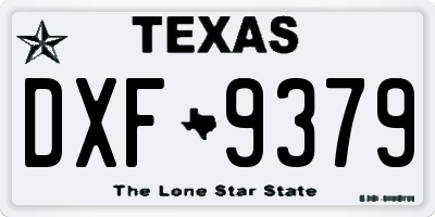 TX license plate DXF9379
