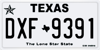 TX license plate DXF9391