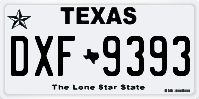 TX license plate DXF9393
