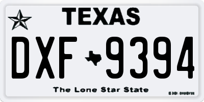 TX license plate DXF9394