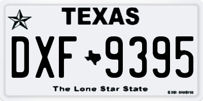 TX license plate DXF9395