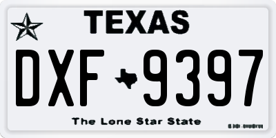 TX license plate DXF9397