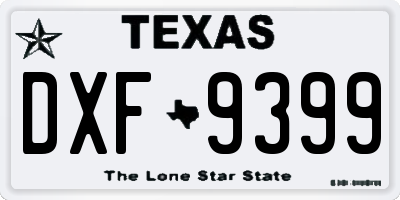 TX license plate DXF9399