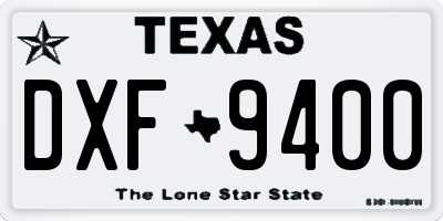 TX license plate DXF9400
