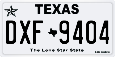 TX license plate DXF9404