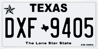 TX license plate DXF9405