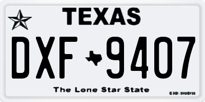 TX license plate DXF9407