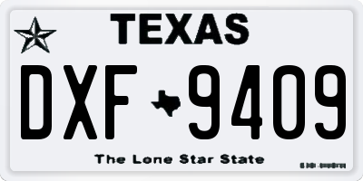 TX license plate DXF9409