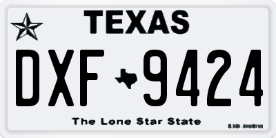 TX license plate DXF9424